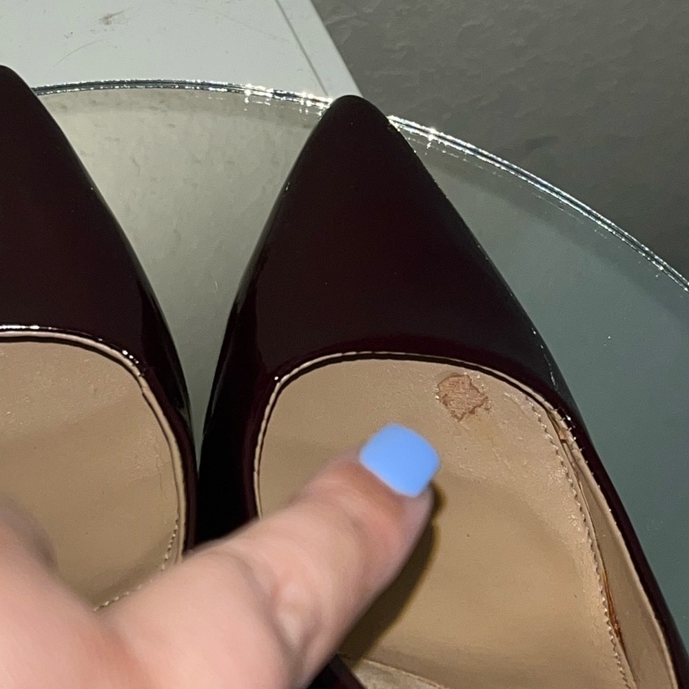BANANA REPUBLIC MADISON 12-HOUR BLOCK-HEEL PUMP in Bordeaux Red Patent Leather - Picture 9 of 12
